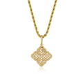 Full-diamond zircon four-leaf clover necklace by nowadaysfashion