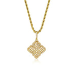 Full-diamond zircon four-leaf clover necklace by nowadaysfashion