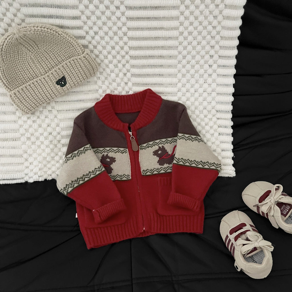 Autumn Winter Fleece-Lined Thickened Warm Knitted Cardigan Coat by Baby Joy