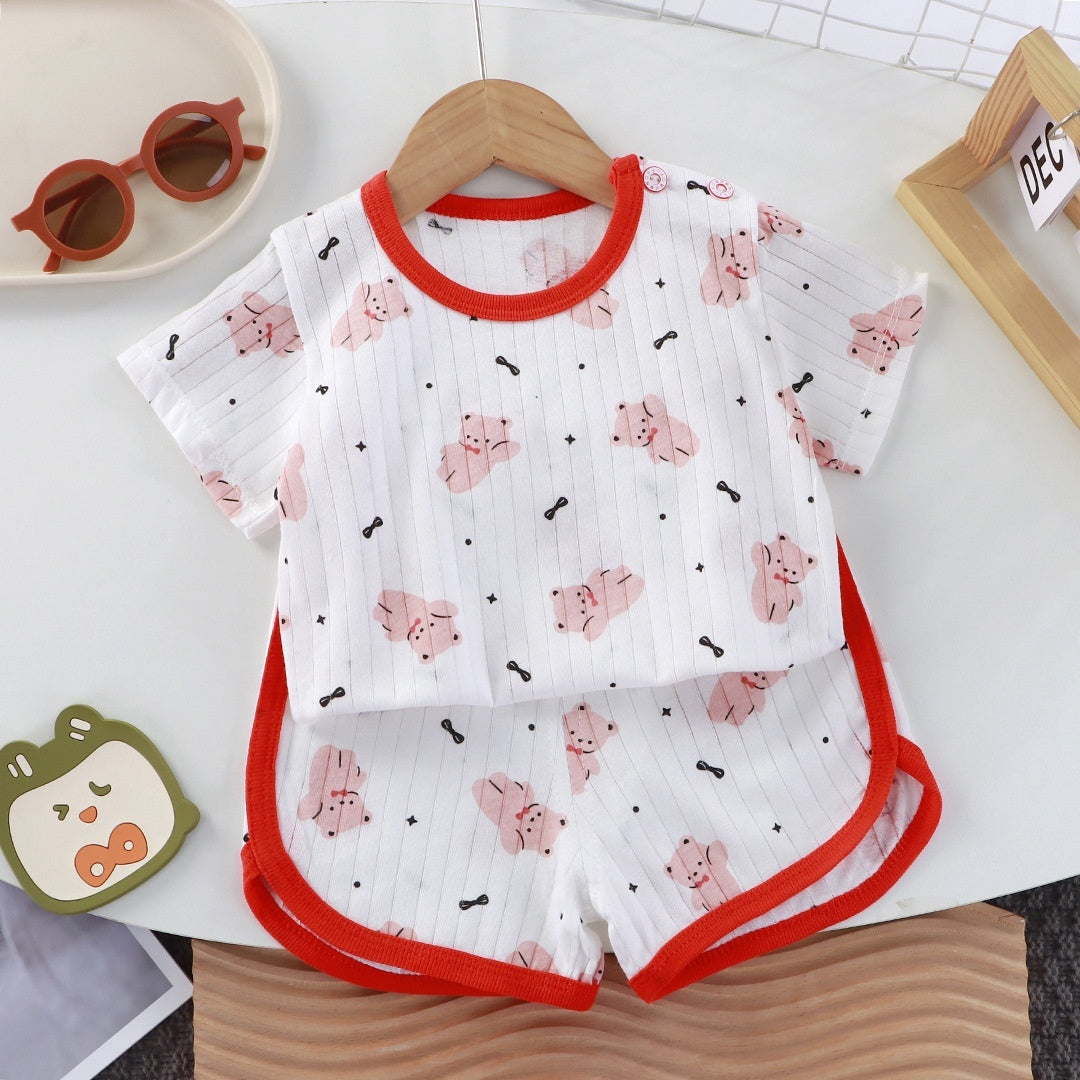 Children's Short-Sleeve Set Baby Summer T-Shirt Two-Piece Set by Baby Joy