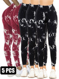 5-Pack Tie Dye Cut-Out Leggings by FitiqueFit