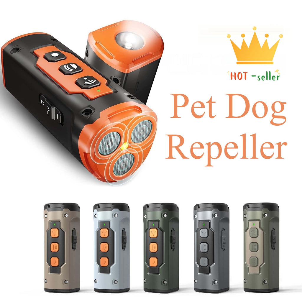 Dog Drive Ultrasonic Three-head Bark Plug Torch Dog Drive Artifact Anti Dog Bark Deterrent Device With LED Flashlight by My Store