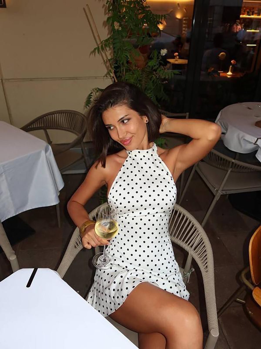 Cheryl Dot Printed Sexy A-Line Dress by Celidior