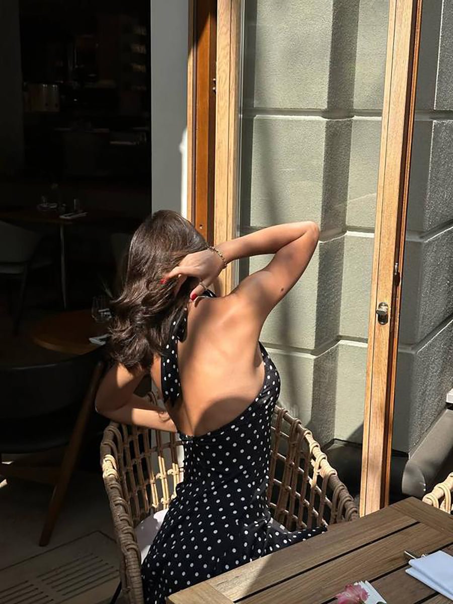 Cheryl Dot Printed Sexy A-Line Dress by Celidior
