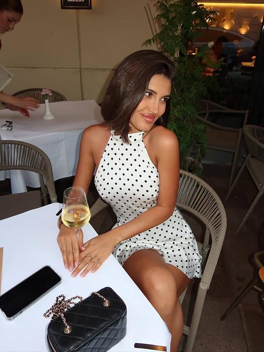 Cheryl Dot Printed Sexy A-Line Dress by Celidior