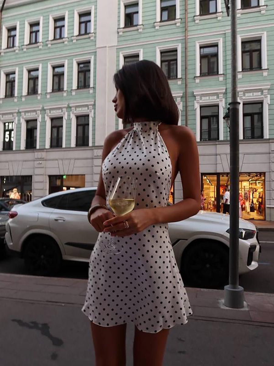 Cheryl Dot Printed Sexy A-Line Dress by Celidior