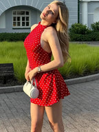 Cheryl Dot Printed Sexy A-Line Dress by Celidior