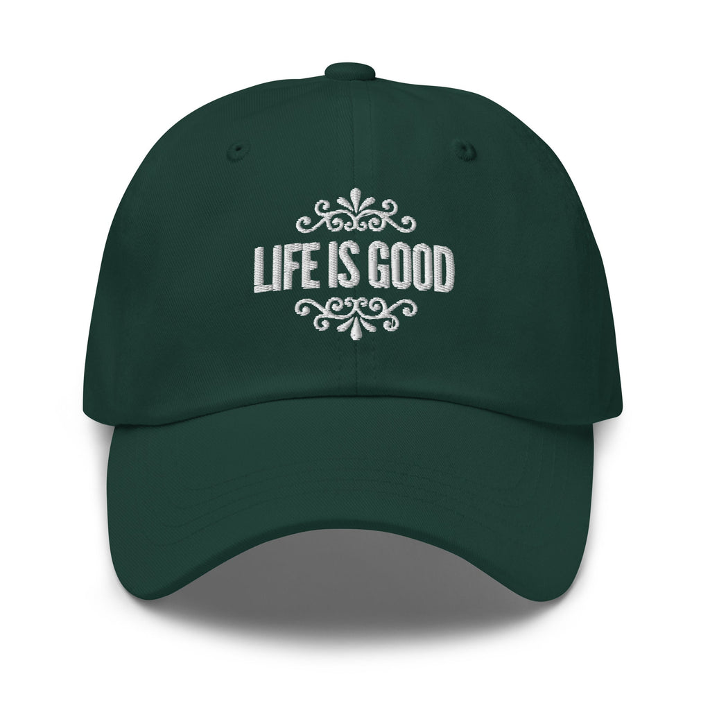 Embroidered Adjustable Baseball Cap - Life is Good Inspirational Hat by inQue.Style