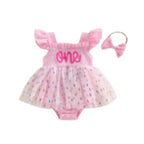 Girls And Infants Mesh Romper With A Tulle Skirt And Bow by Baby Joy