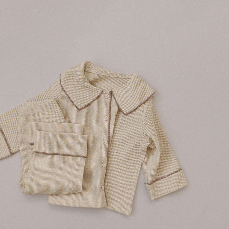 Baby Autumn Waffle-Knit Cardigan Set by Baby Joy