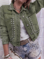 Women’s Studded Denim Jacket by FitiqueFit