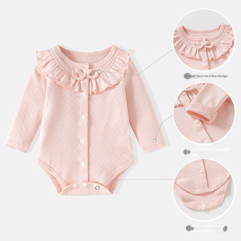 Baby Romper Sweet Jacquard Pure Cotton Crawling Suit Princess-style Clothing by Baby Joy