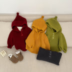Thickened Hooded Knitted Pullover For Spring And Autumn by Baby Joy