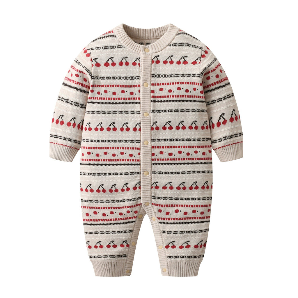 Knitted Jacquard Double-Layer Thickened Baby Romper For FallWinter by Baby Joy