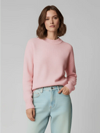 Deidra Crew Neck Pullover Sweater by Celidior