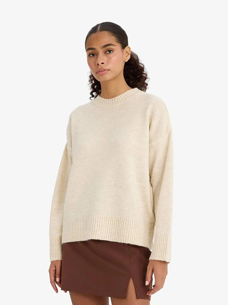 Deidra Crew Neck Pullover Sweater by Celidior