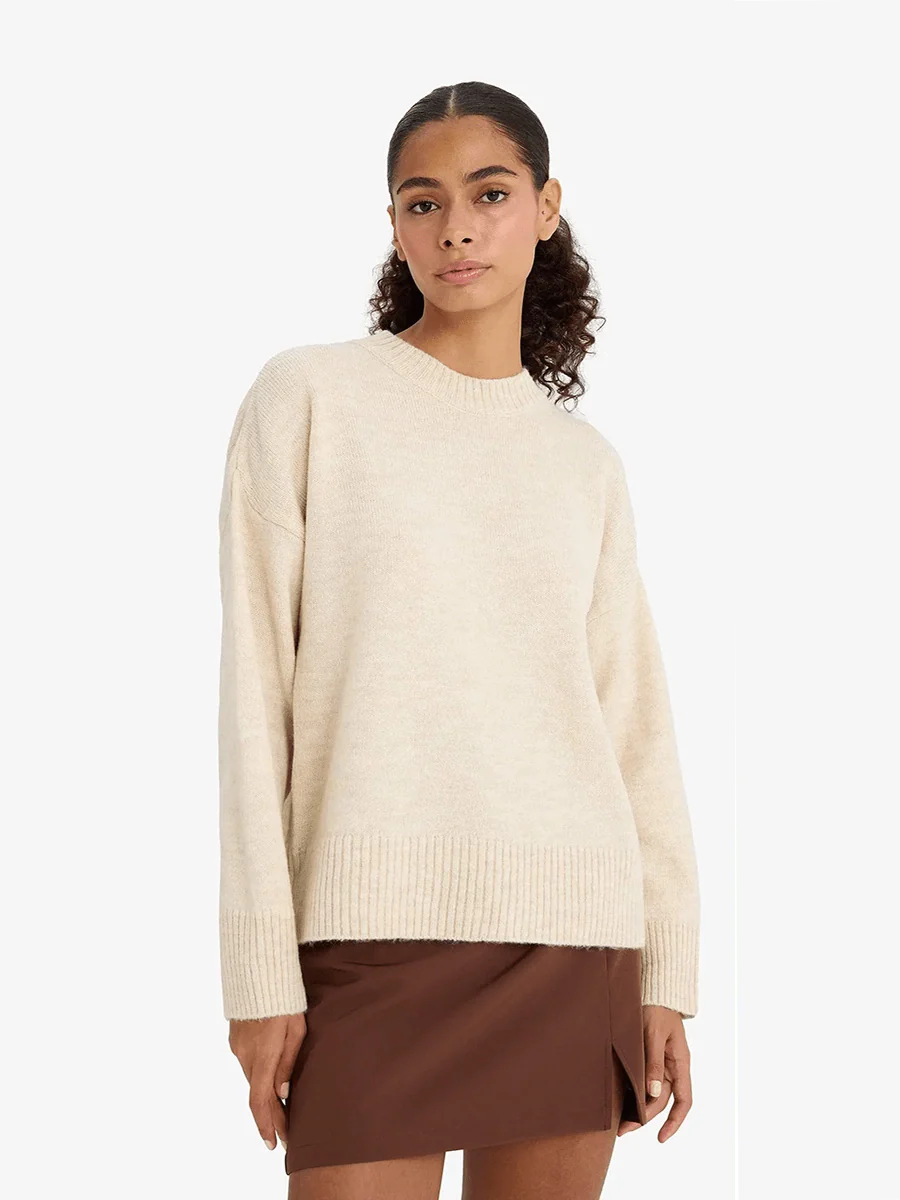Deidra Crew Neck Pullover Sweater by Celidior