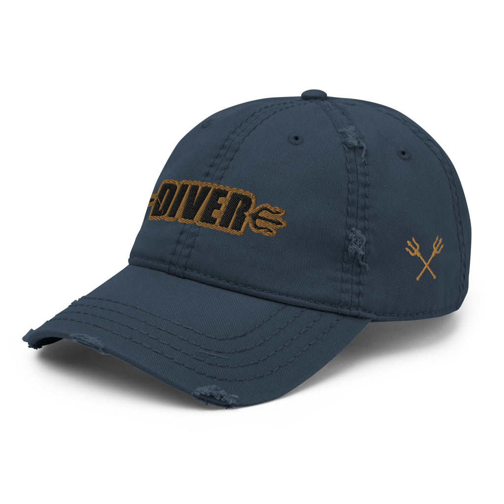 DIVER / STAY DEEP Distressed Dad Hat by DeepSea Locker