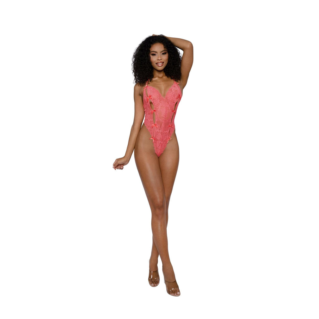 Dreamgirl Lace Teddy with Bows by Dreamgirl
