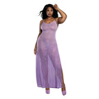 Dreamgirl Plus Ombre Lily Glitter Mesh Gown by Dreamgirl