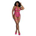 Dreamgirl Plus Tiger Mesh Strapped Teddy by Dreamgirl