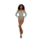 Dreamgirl Rhinestone Off Shoulder Bodystocking by Dreamgirl