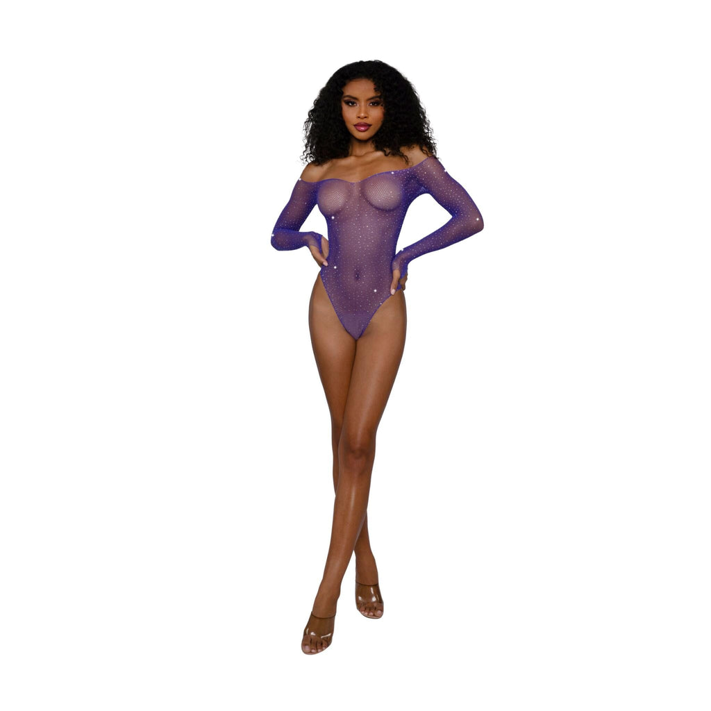 Dreamgirl Rhinestone Off Shoulder Bodystocking by Dreamgirl