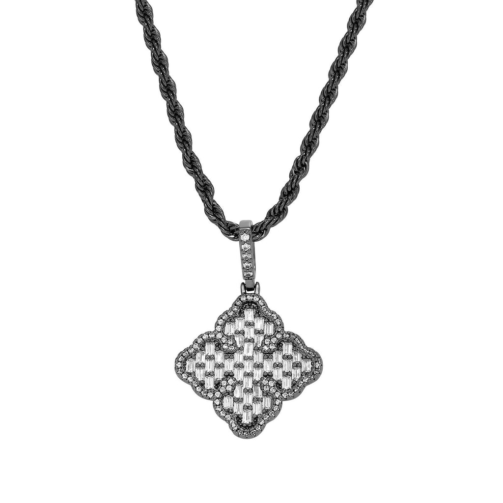 Full-diamond zircon four-leaf clover necklace by nowadaysfashion