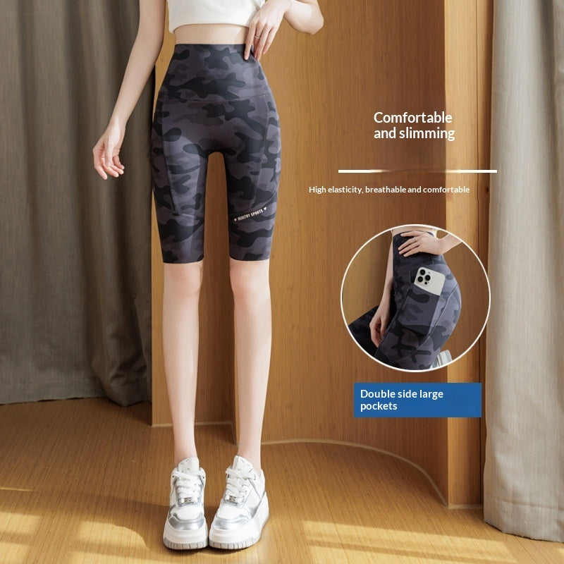 Camouflage Shark Slim-Fit Yoga Pants for Women – Multi-Length Camo Leggings by FitiqueFit