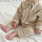 Baby Autumn Waffle-Knit Cardigan Set by Baby Joy