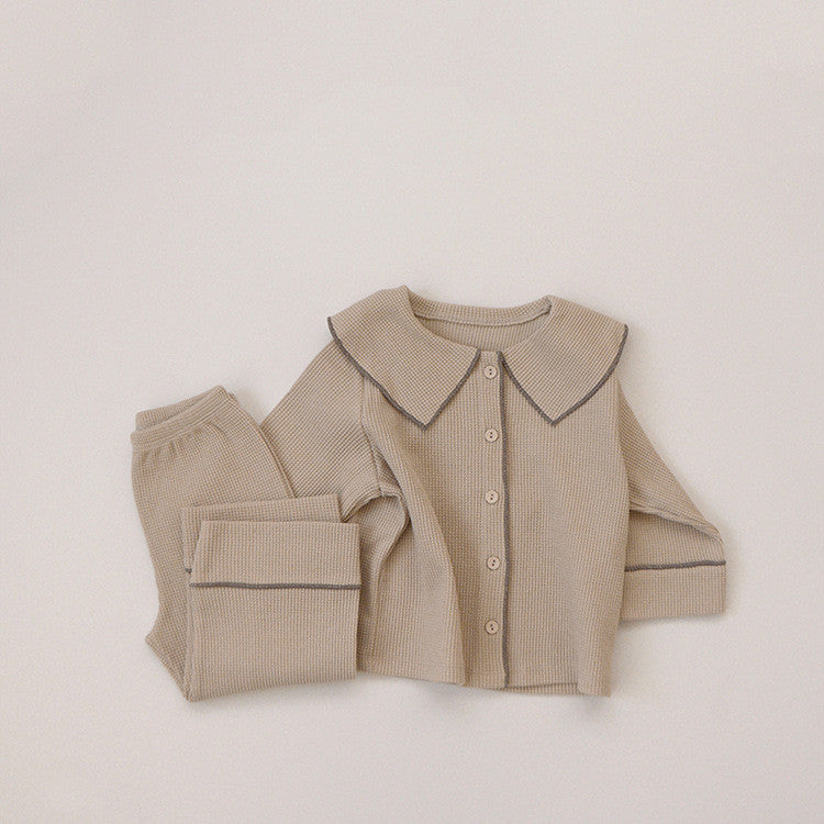 Baby Autumn Waffle-Knit Cardigan Set by Baby Joy