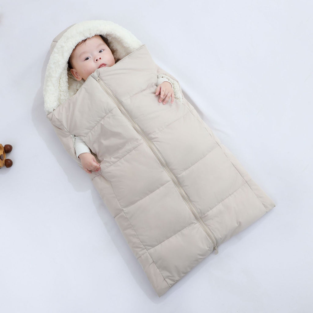 Autumn And Winter Warm Thickened Hooded Newborn Swaddle by Baby Joy