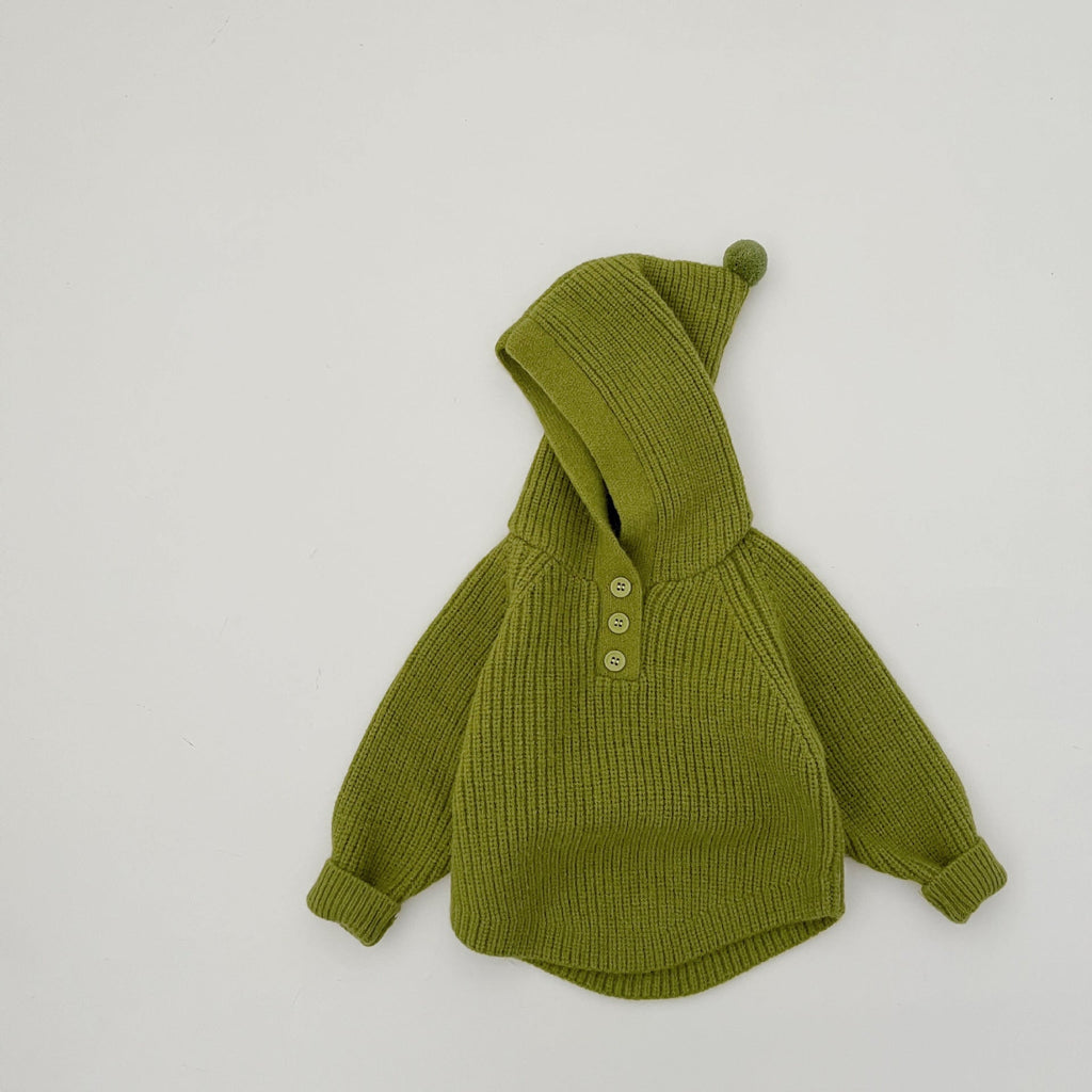 Thickened Hooded Knitted Pullover For Spring And Autumn by Baby Joy