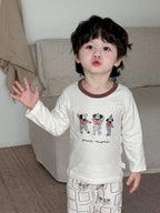 Boneless Pure Cotton Thermal Underwear Set For Boys And Girls Autumn Tops And Pants by Baby Joy