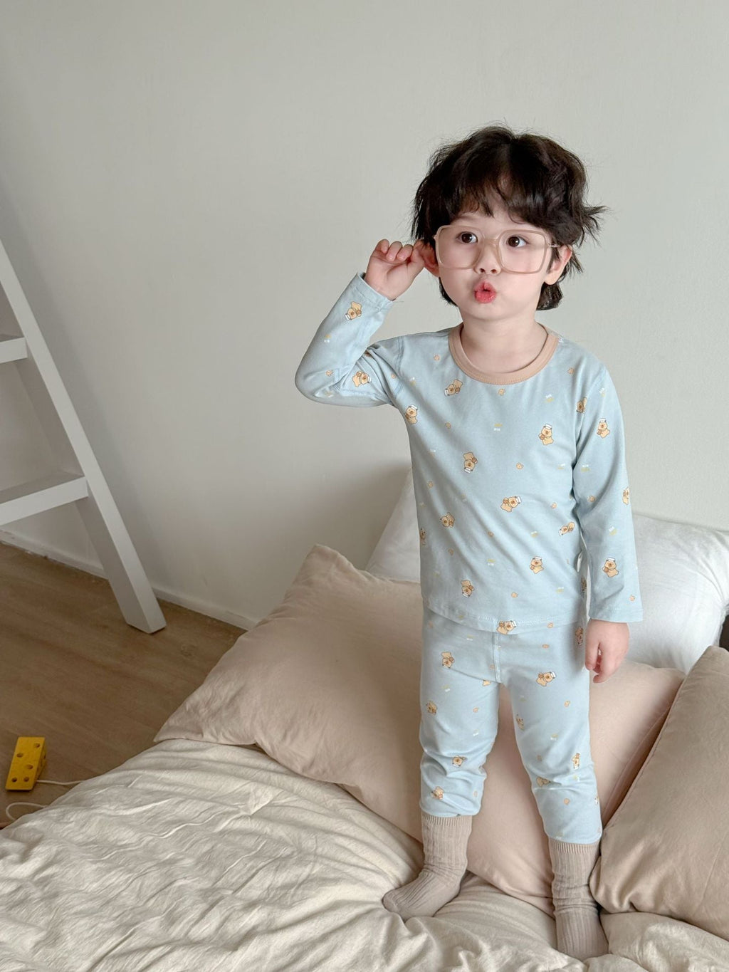 Boneless Pure Cotton Thermal Underwear Set For Boys And Girls Autumn Tops And Pants by Baby Joy