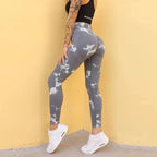 Women's Seamless Tie-Dye Yoga Pants – Knitted High-Waist Leggings by FitiqueFit