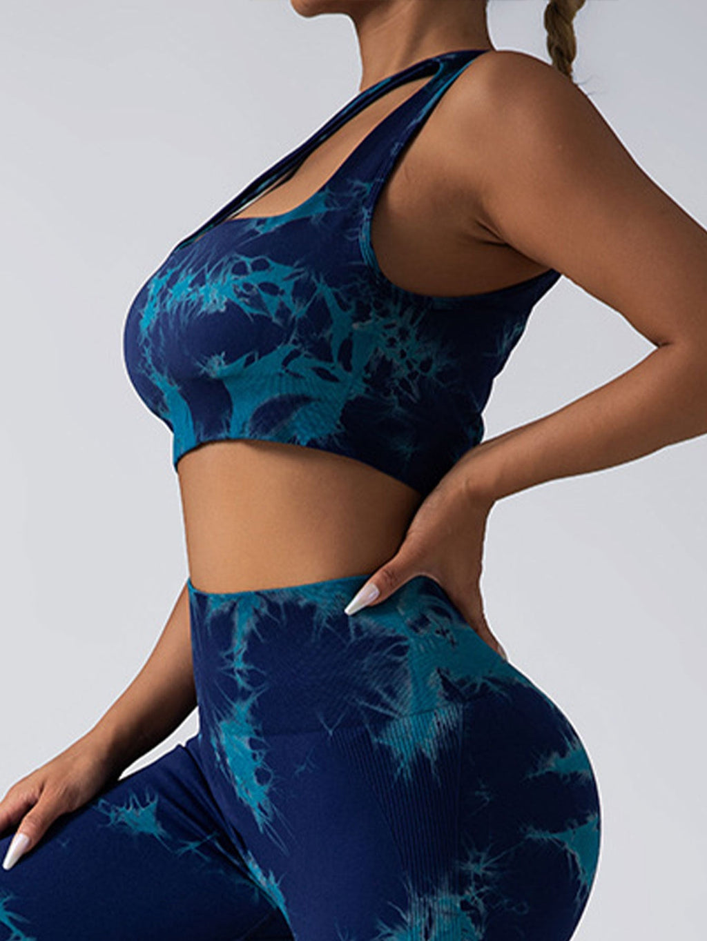 Seamless One-Shoulder Bra & Scrunch Leggings Set - High Waisted Yoga Pants by FitiqueFit