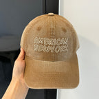 American Retro Washed Denim Peaked Cap — Korean Style Vintage Baseball Hat by FitiqueFit