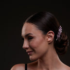 Elegant Pink Crystal Leaf Hair Comb Set by Bridal Port