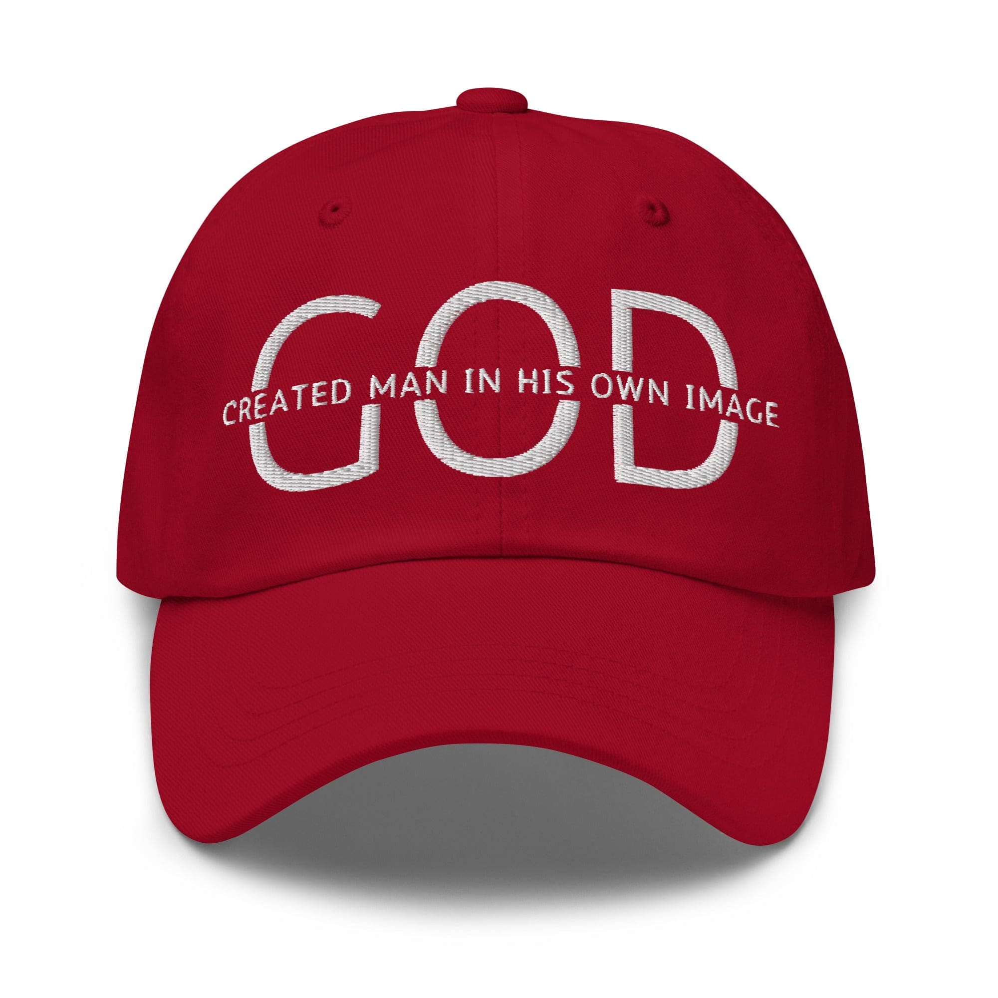 Embroidered Adjustable Baseball Cap - God Created Man in His Own Image - F/b by inQue.Style