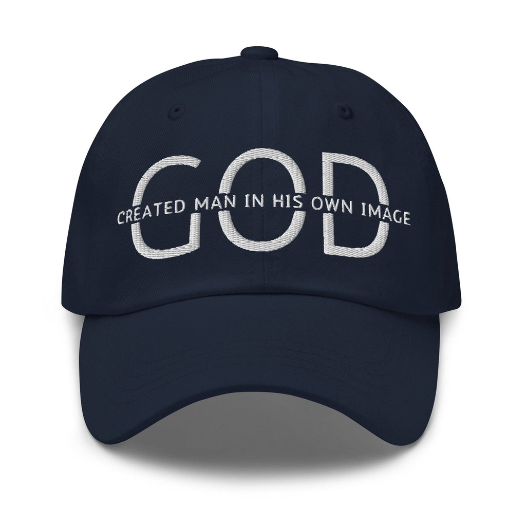 Embroidered Adjustable Baseball Cap - God Created Man in His Own Image - F/b by inQue.Style