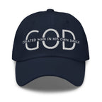 Embroidered Adjustable Baseball Cap - God Created Man in His Own Image - F/b by inQue.Style