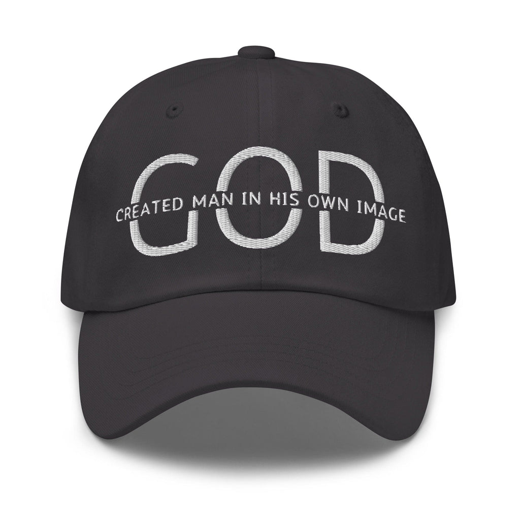 Embroidered Adjustable Baseball Cap - God Created Man in His Own Image - F/b by inQue.Style