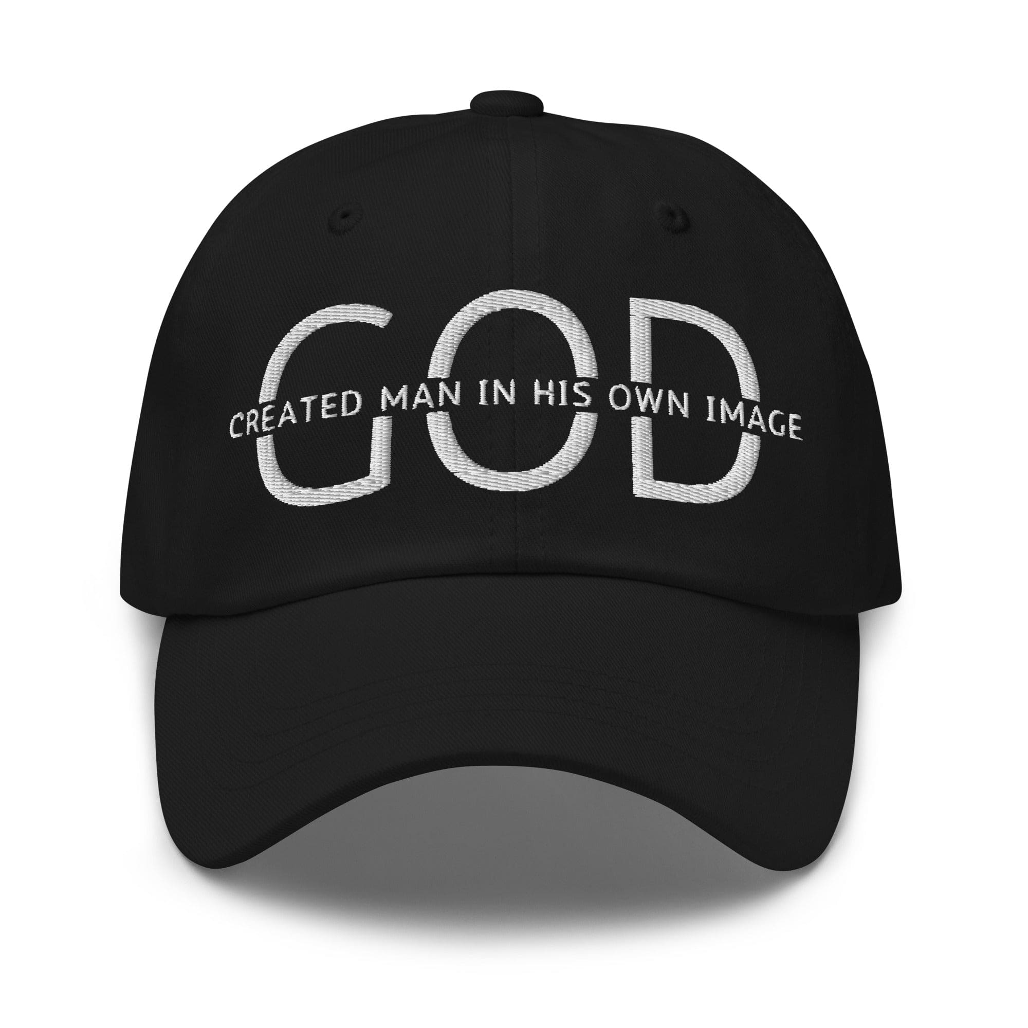 Embroidered Adjustable Baseball Cap - God Created Man in His Own Image - F/b by inQue.Style