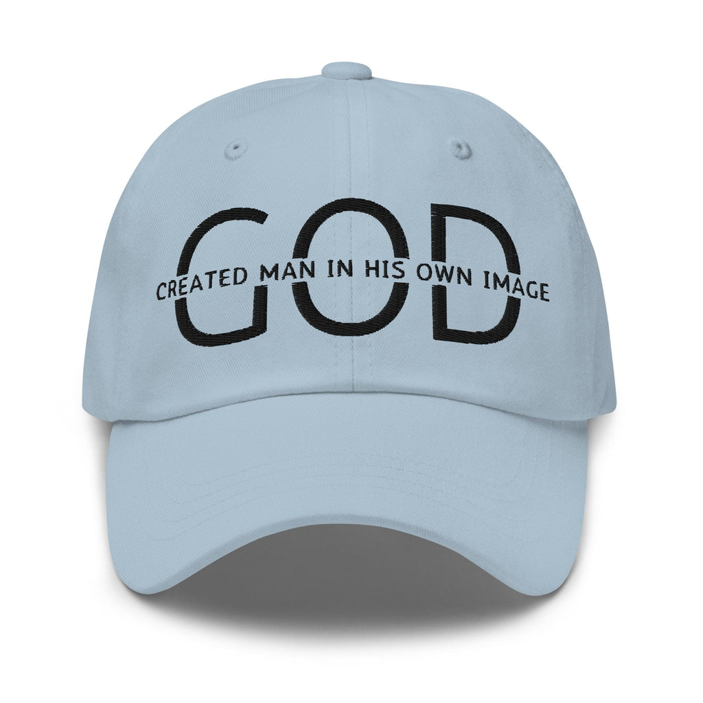 Embroidered Adjustable Baseball Cap - God Created Man in His Own Image - F/b by inQue.Style