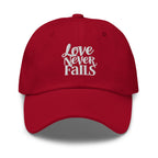 Embroidered Baseball Cap - Adjustable - Love Never Fails by inQue.Style