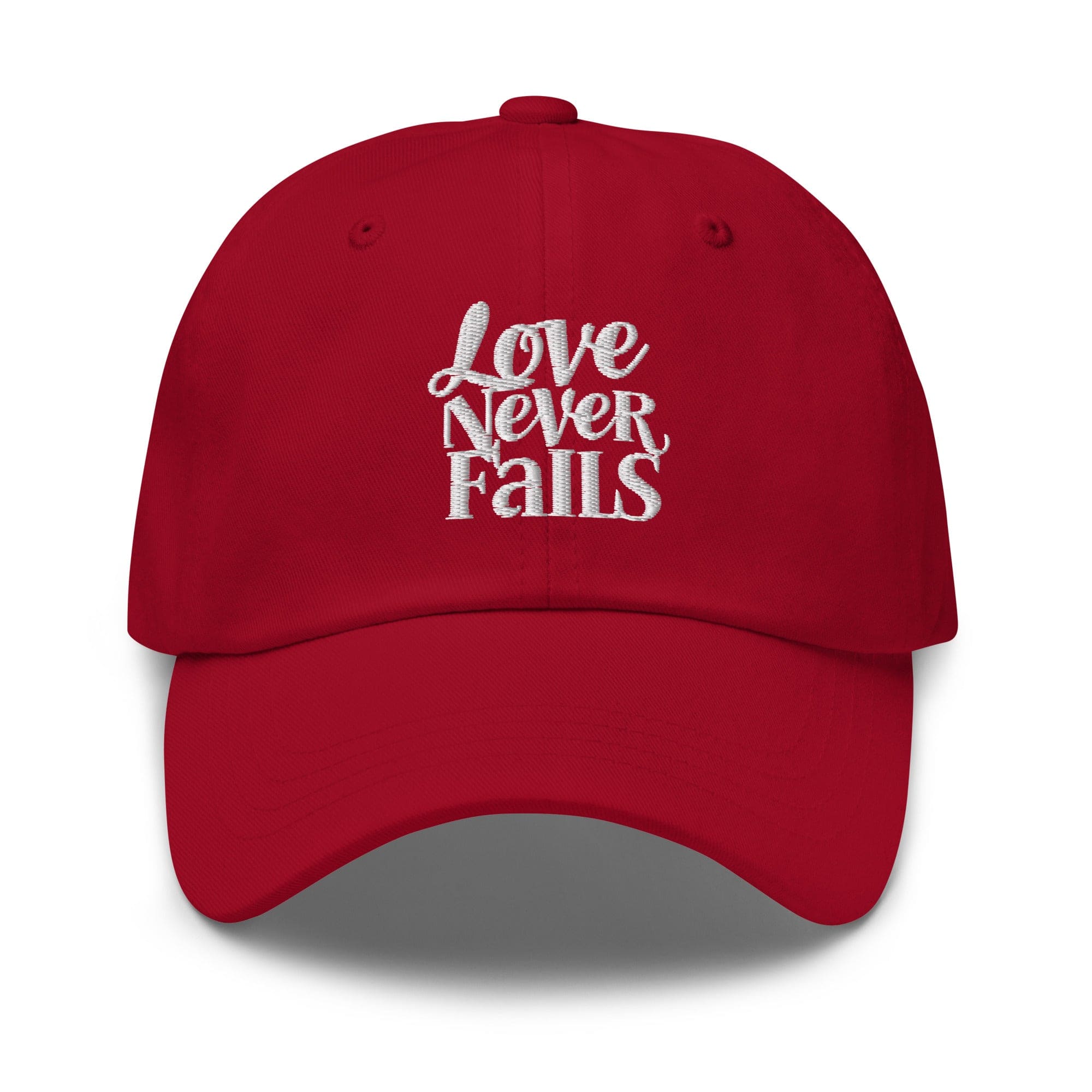 Embroidered Baseball Cap - Adjustable - Love Never Fails by inQue.Style