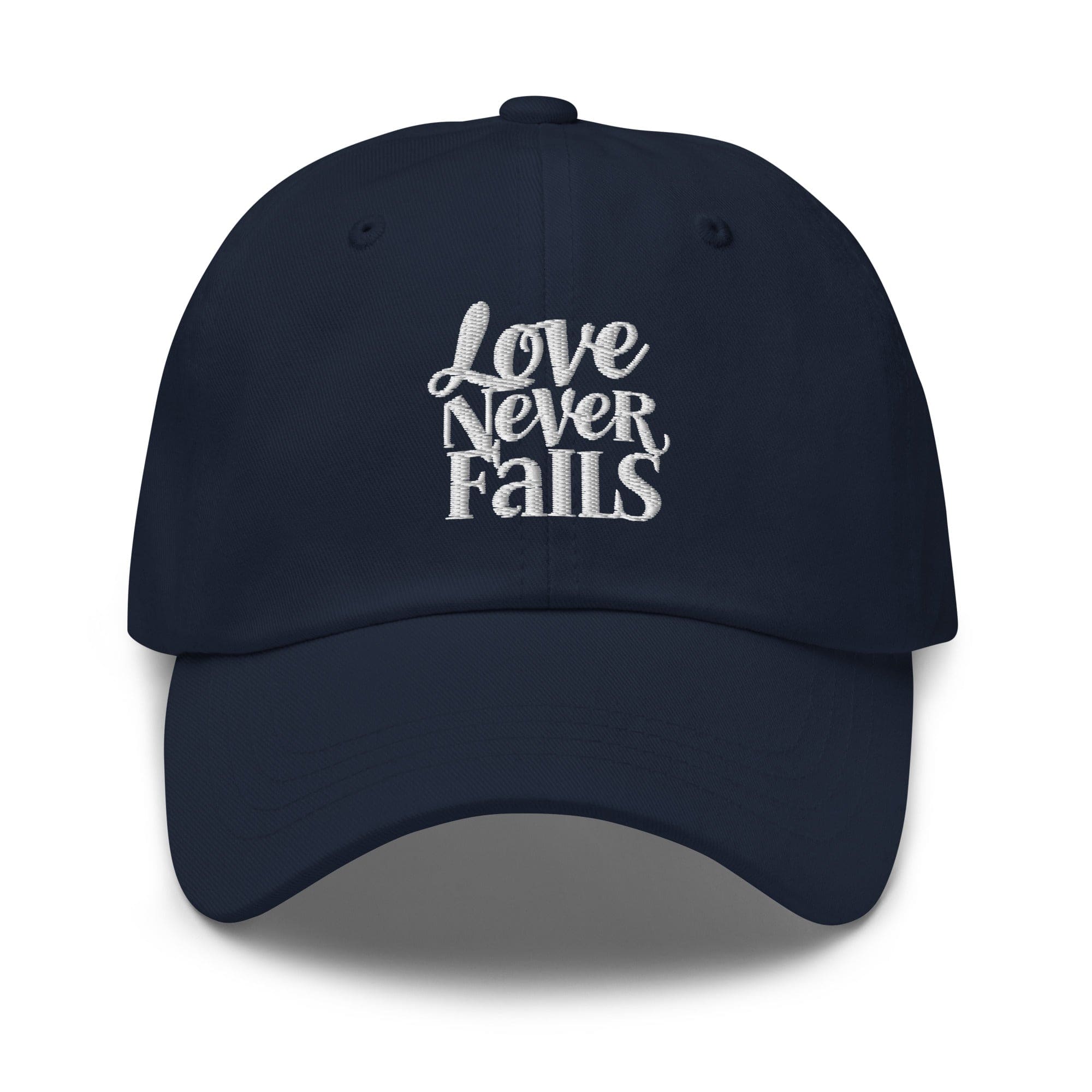 Embroidered Baseball Cap - Adjustable - Love Never Fails by inQue.Style