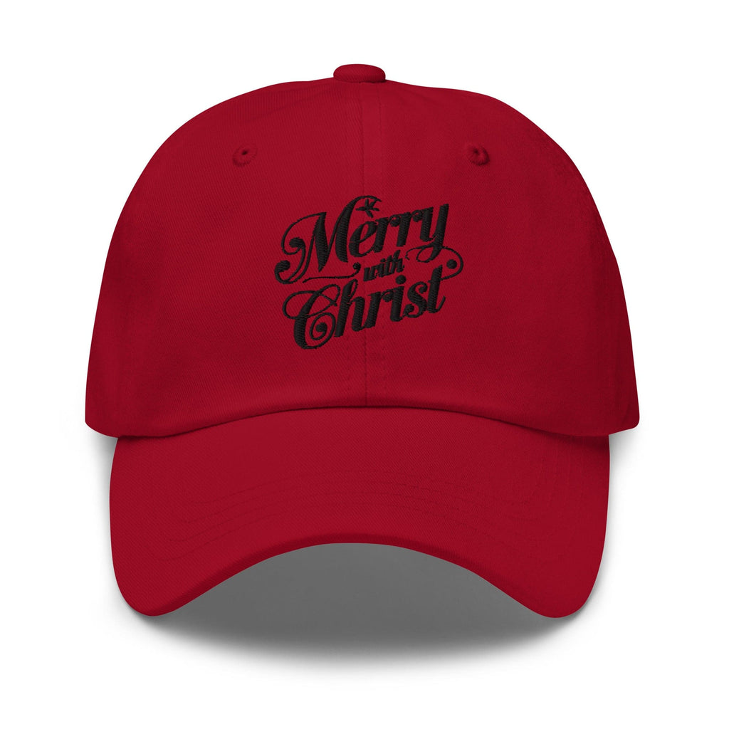 Embroidered Baseball Cap - Adjustable - Merry with Christ by inQue.Style