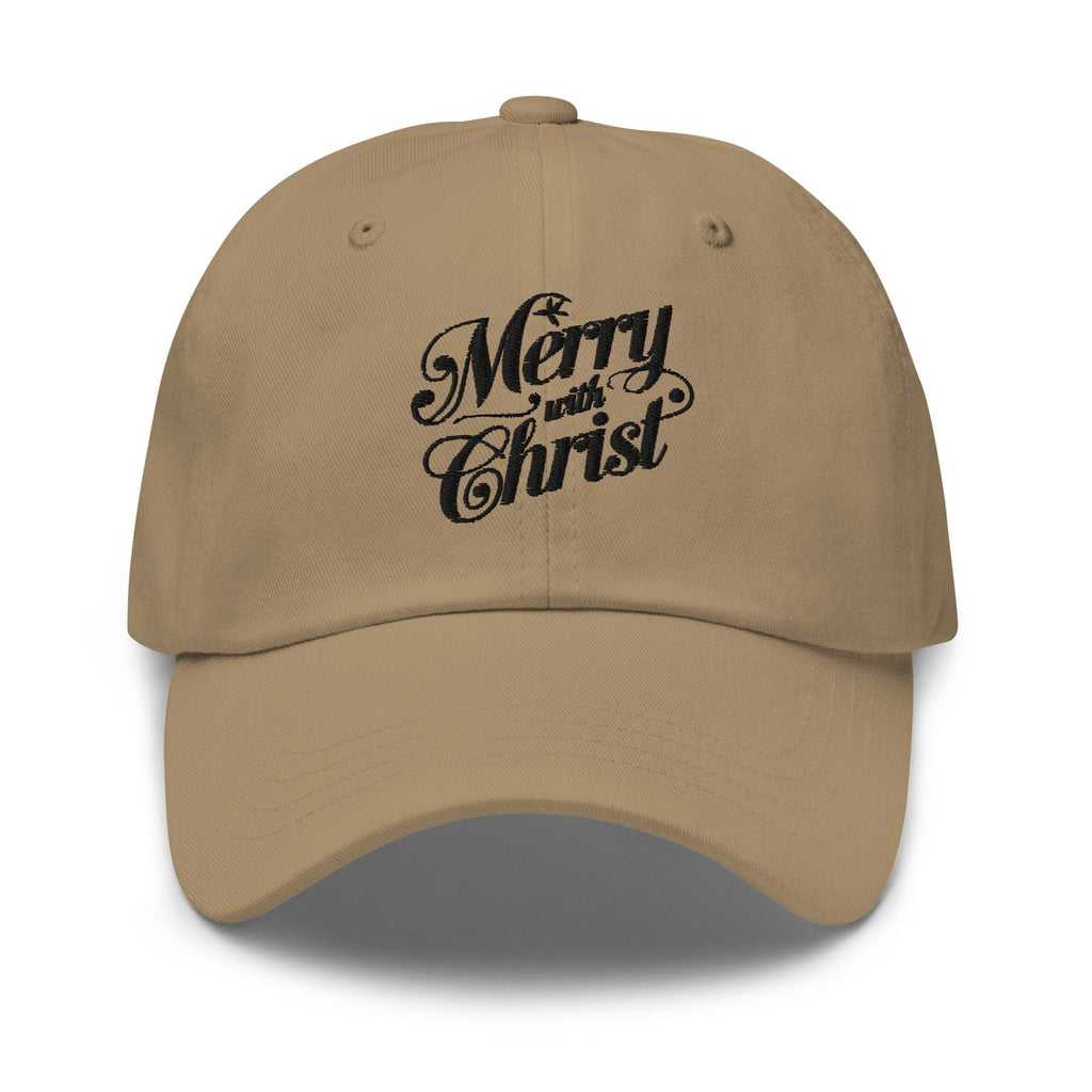 Embroidered Baseball Cap - Adjustable - Merry with Christ by inQue.Style